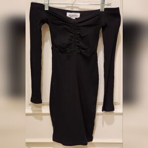 Chic Off-Shoulder Black Long Sleeve Dress NWT